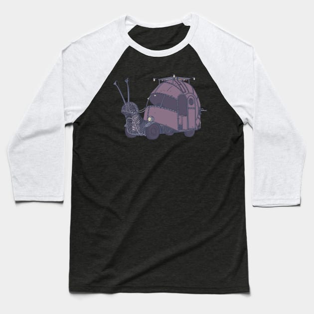 Mutant Vehicle - Snail Car - Burning Man Baseball T-Shirt by DeWinnes